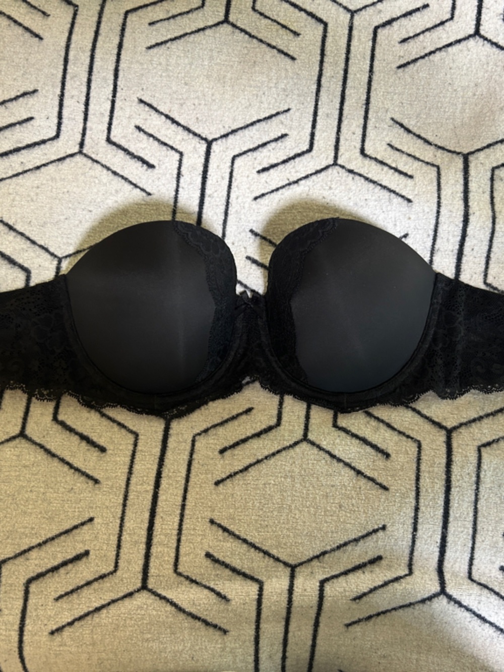 Victoria's Secret Black Lace Strapless Bra
